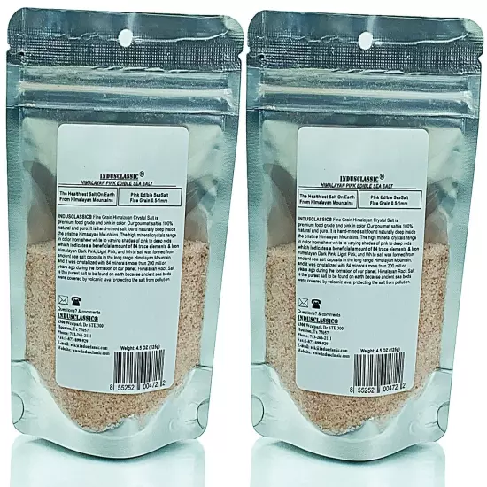 IndusClassic Himalayan Edible Pink Cooking Sea Salt - Fine Grain (0.5mm to 1mm)