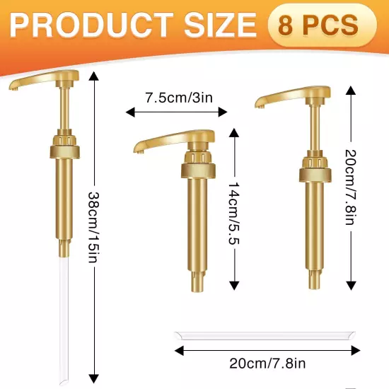 10Pcs Gold Squirt Syrup Pump Coffee Syrup Pump Dispenser Coffee Syrup Bottle 75