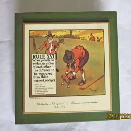 VINTAGE PRINT VINTAGE P RULES OF Golf, Charles Crombie, RULE XVI