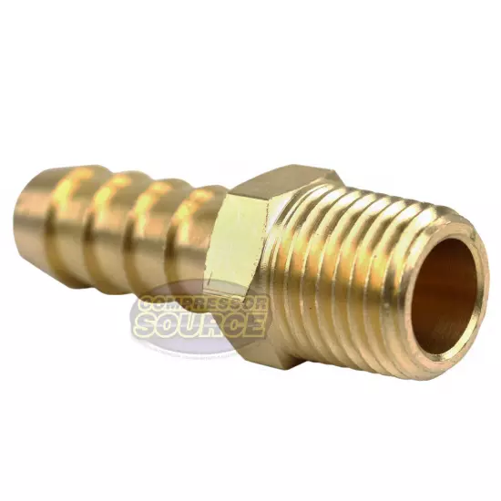 3/8" X 1/4" MNPT Brass Air Hose Barb Fitting For 3/8" Hose