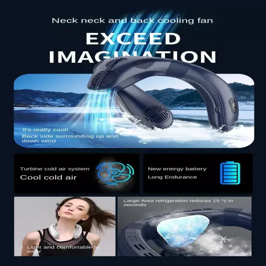 New Neck Air Conditioner Portable Neck Fan Rechargeable Semiconductor Cooling