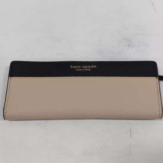 Kate Spade New York Black/Beige Slim Bi-Fold Wallet