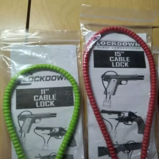 Lockdown Gun Safety Cable Lock, Lot of 3 Locks With Keys New in Package