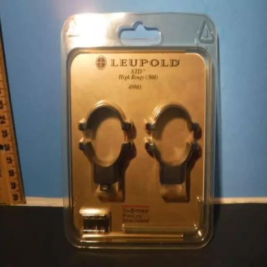 Leupold Std Scope Rings High Rings #49903 Black Gloss NIP Set of 2 Complete