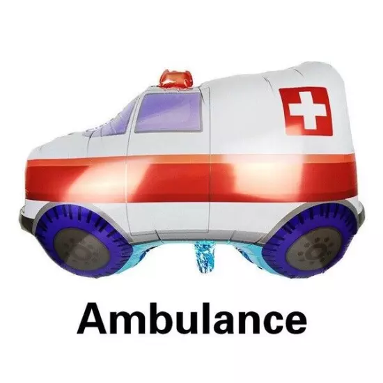 Birthday Sheet Balloon Kids Train Ambulance Truck Party Car 7 Pack