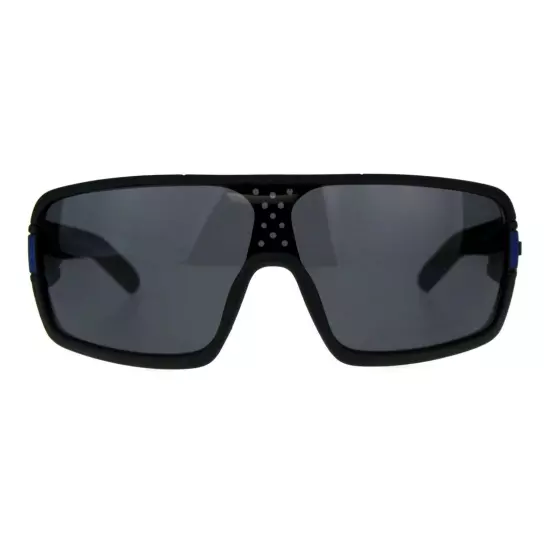 KUSH Goggle Sunglasses Mens Matted Black Shield Frame UV 400