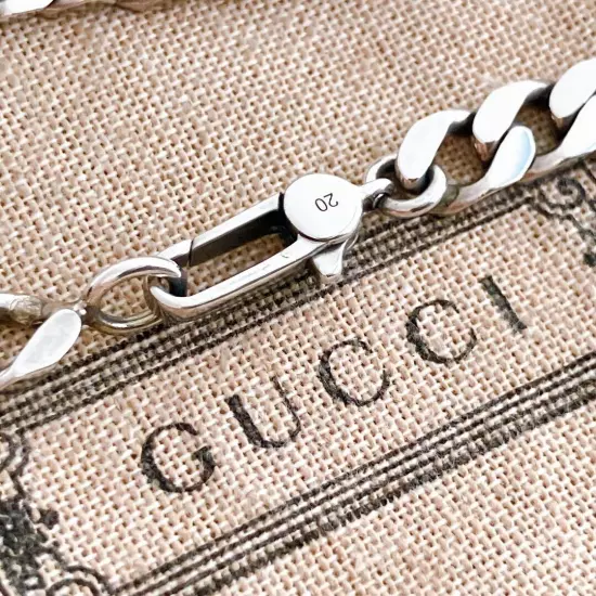 Gucci Sterling Silver 925 Kippei Chain Bracelet Men's Used