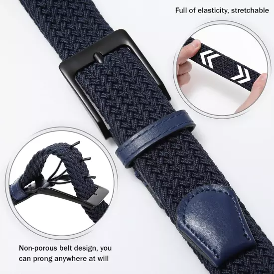 AWAYTR Braided Elastic Belt for Women - Men and Women Woven Stretch Golf Belts f