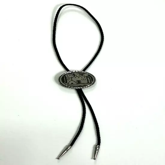 Southwest Bolo Tie Pueblo Design Braided Leather