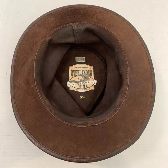 Overlander Outback Brown Leather Cowboy Hat Made in Australia Branded Men’s XL