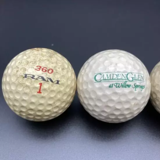 7 RARE Vintage Golf Balls Lot, Wilson Ladybug, Spalding Flying Lady, Ram, Hogan