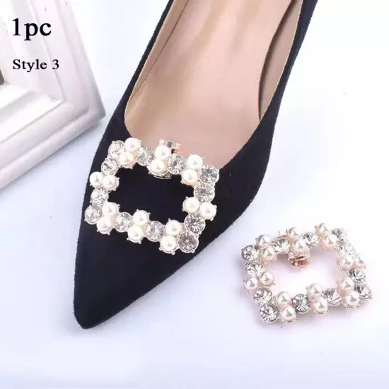 Crystal Shiny Decorative Clips Shoes Decorations Charm Buckle Shoe Clips