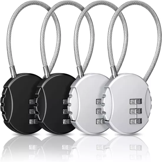 4 Pieces 3 Digit Combination Locks Combo Number Locks Luggage Lock Waterproof Tr