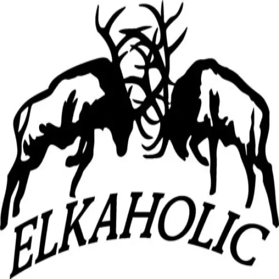 Elkaholic Fighting Elk 6 x 6 bulls decal sticker truck bow arrow blind deer hunt