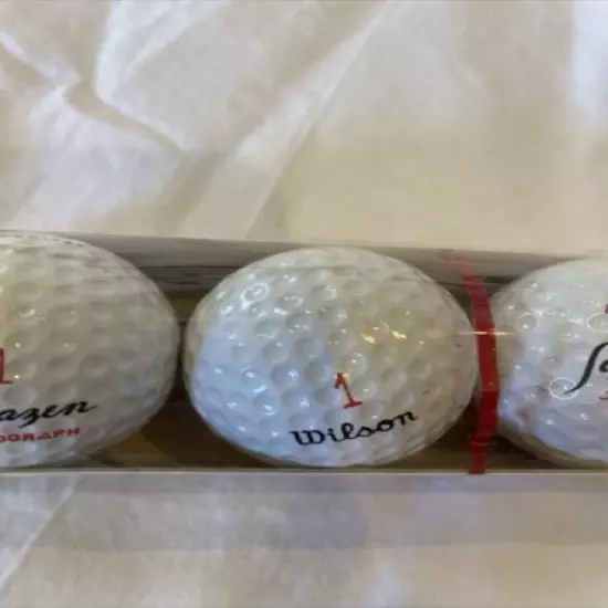 Vintage Wilson Sarazen Autograph Golf Balls Sleeve of 3 New