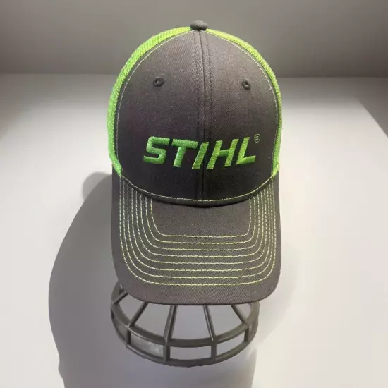 STIHL Chainsaws Cap Green Gray Embroidered Outdoor Apparel Trucker Hat Snapback