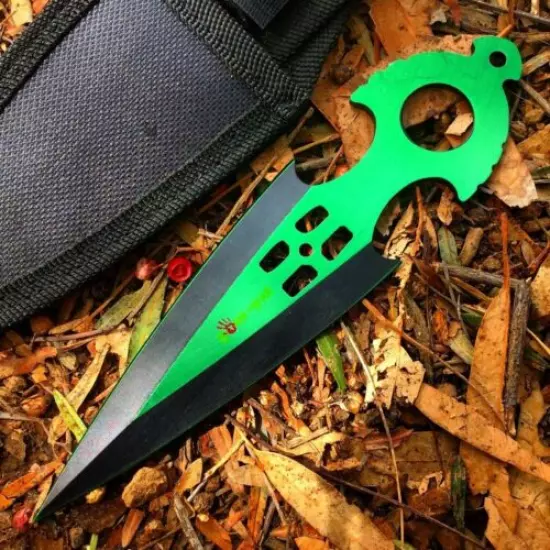 Zomb War Throwing Knife Green With Sheath