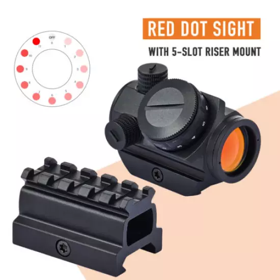 20mm Red Dot Sight with 0.83" Co Witness Scope Mount for Pistols BB Guns More