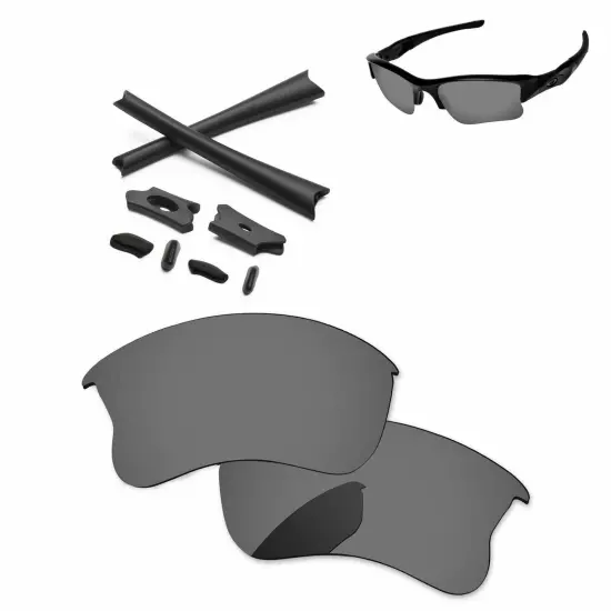 Rubber Kit + Polarized Replacement Lenses For-Oakley Flak Jacket XLJ - Options