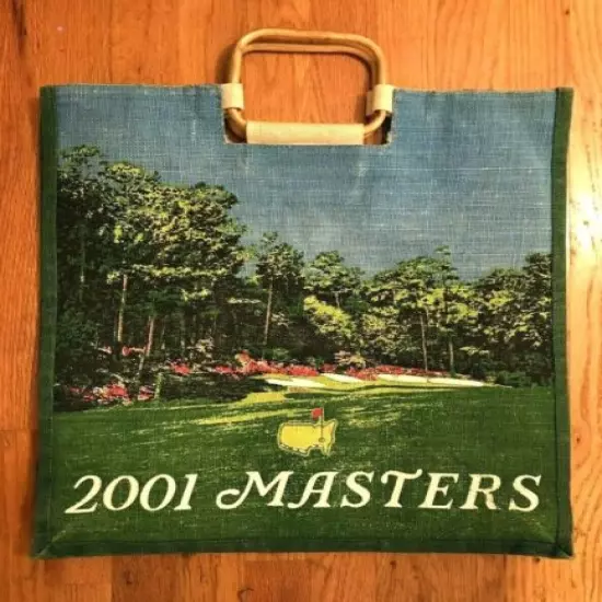 Masters Augusta National 2001 Canvas Carry Tote Bag Golf Tiger Woods Winner