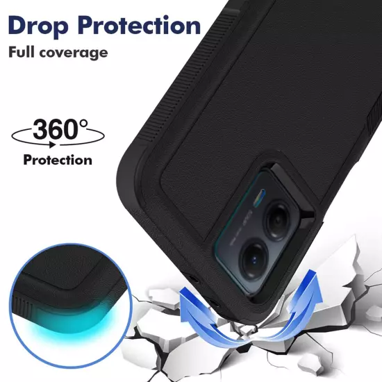 For Moto G 5G 2024 Phone Case Heavy-Duty Tough Dual Layer Cover +Tempered Glass