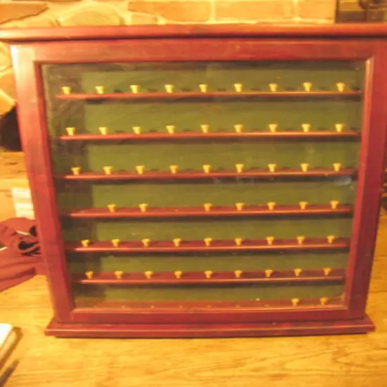 Mahogany Golf Ball Display Cabinet (25.5" high x 22.5 wide x 3.5 deep