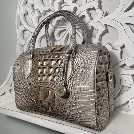 Brahmin Stacy Satchel Silver Lining Melbourne Leather