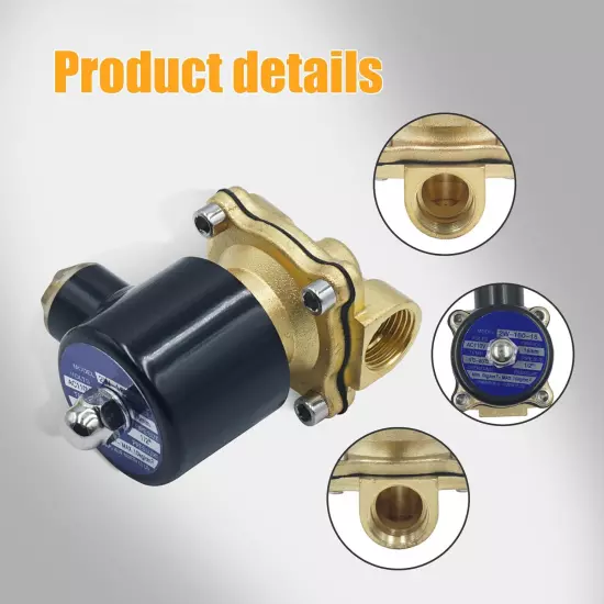 1/2" PT AC 110V Electric Solenoid Valve Brass Water Air Gas 2W-160-15 US STOCK