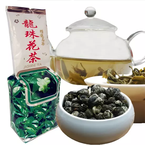 250g Top Grade 100% JASMINE DRAGON PEARLS TEA Organic Jasmine Flower Green tea 