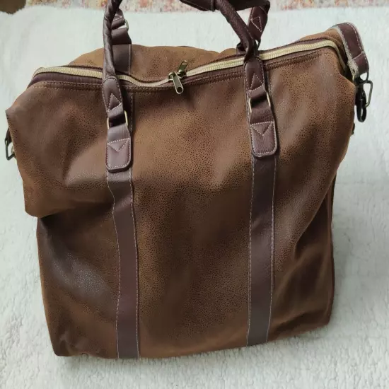 3 Piece Luggage Set Travel Bags XL/Lg/Med Duffels Tote Brown Faux Leather Suede