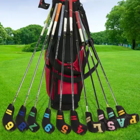 11pcs Colorful Number Embroidered Golf Iron Club Headcovers Easy Identification