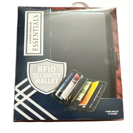 Saddlebred Essentials RFID SECURITY WALLET! Black New Sealed RN129919