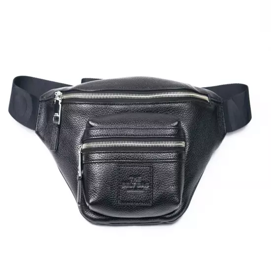 Authentic New Marc Jacobs Black Pebbled Leather Belt Bag Sling Fanny Waist Pack