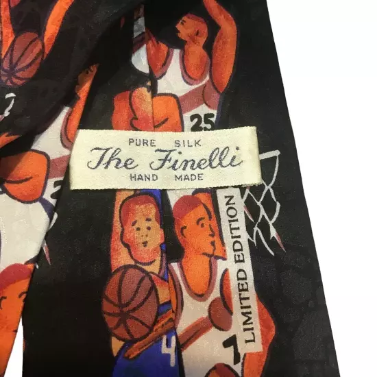 #1502 The Finelli basketball theme silk necktie 57X4