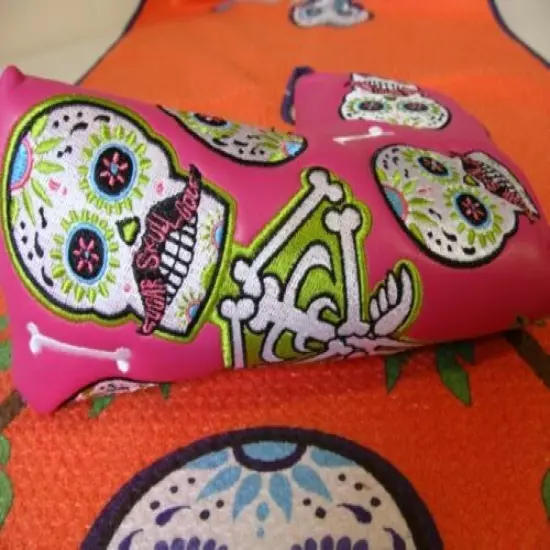 Sugar Skull Golf 2019 Full Body skull Pink blade putter cover New Sold out!