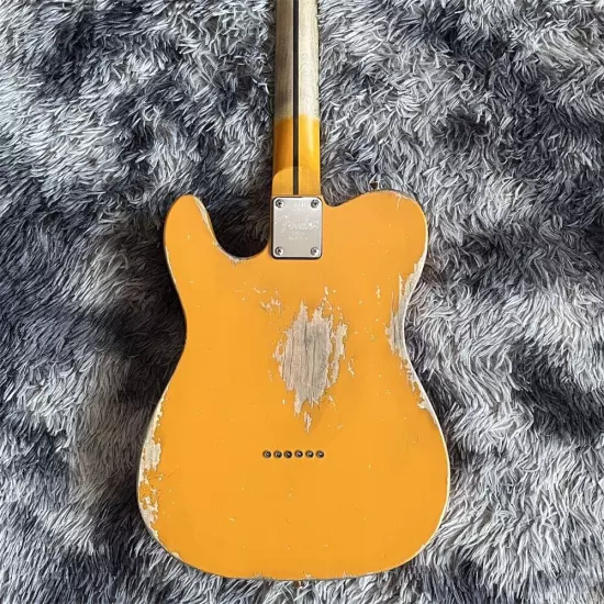 in stock Heavy relic aged orange electric guitar old Telecaster shipping quickly