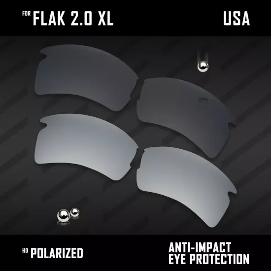 Anti Scratch Polarized Replacement Lenses for-Oakley Flak 2.0 XL OO9188 Options