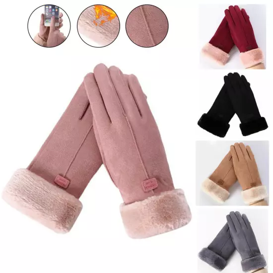 Ladies Winter Thermal Warm Soft Sheepskin Gloves Men Women One Size Warm Soft UK