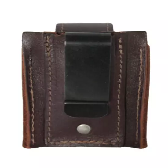 New Barsony Burgundy Leather Belt Clip Revolver Speed Loader Pouch .22 .38 .357