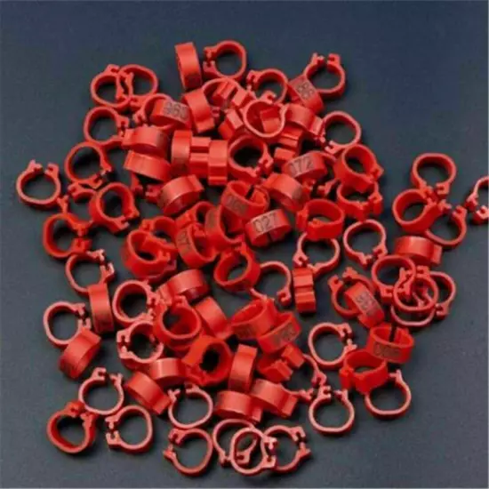 100PCS Bird Rings Leg Foot Bands For Pigeon Parrot Clip Rings Number 1-100