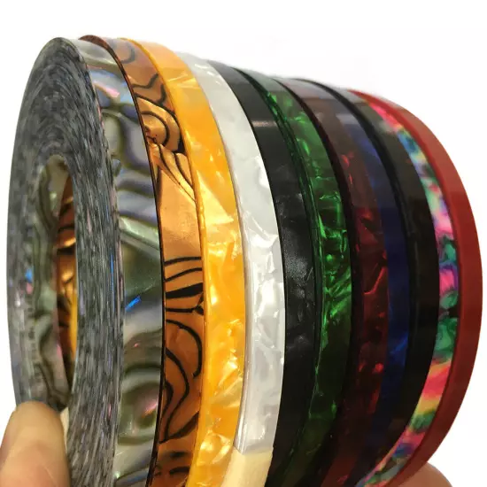 10pcs/lot 5mm x 1000mm 0.46mm Celluloid Strips Binding Purfling Edging 12 Colors