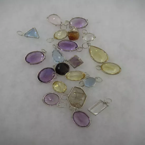 Estate Find 29 Pcs Lot Faceted Gemstones-Amethyst-Quartz-Citrine -Etc