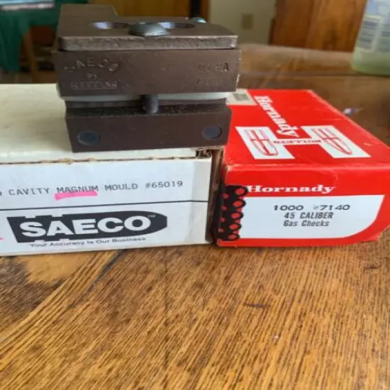 SAECO 2-Cavity Bullet Mold 65019 45 cal 465 gr round fpgc new in box