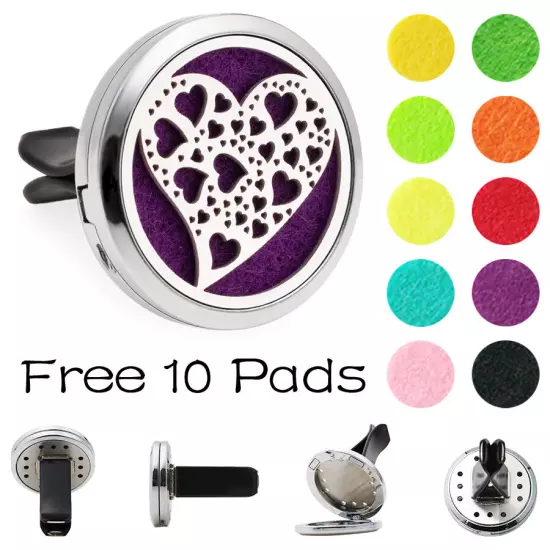 Car Diffuser Vent Clip Air Freshener Essential Oil Aroma diffuser Locket 10Pads 