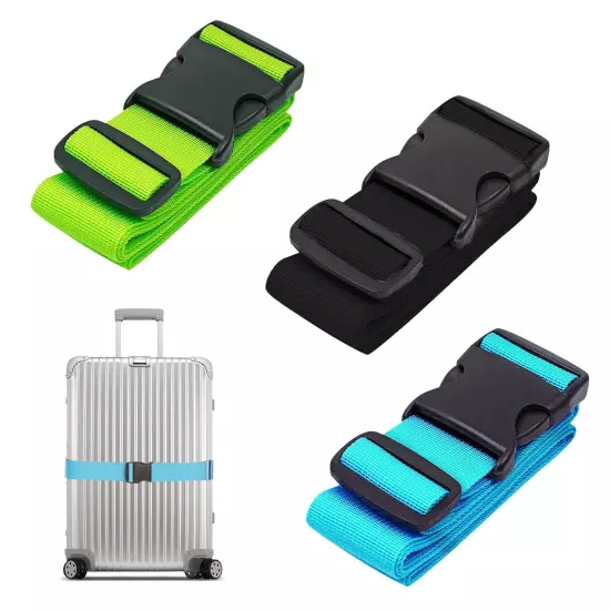 3pc Adjustable Safety Luggage Straps Travel Suitcase Non-slip Packing Belt