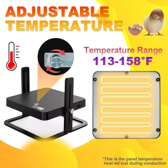 Brooder Heater for Chicks, 18W Poultry Heating Plate with Adjustable Temperature