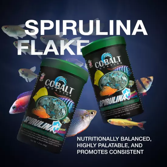 Spirulina with Blue Flakes 1.2oz - Premium Fish Food for Vibrant Health - Ide...