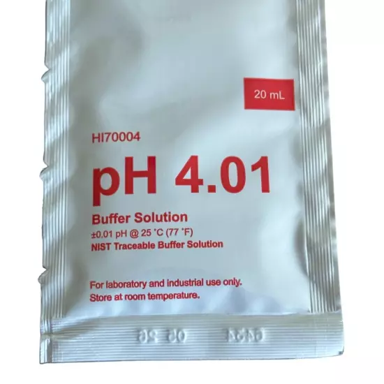 3x 20ml pH 4 Buffer Calibration Solution and 1x pH 7 Solution 4.01 hanna/hi70004