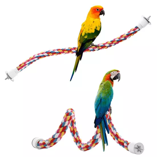 Bird Rope Perches,Parrot Toys 48 inches Rope Bungee Bird Toy (48 inches)[1 Pack]