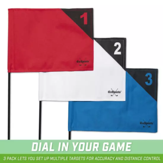 GoSports Golf Flags 3 Pack | Great for Practice and Backyard Family Golf Games